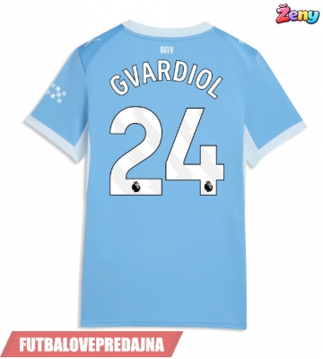 Lacne Ženy Futbalové dres Manchester City Josko Gvardiol #24 2026-27 Krátky Rukáv - Domáci